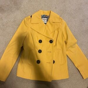 Yellow Old Navy Pea Coat size xs